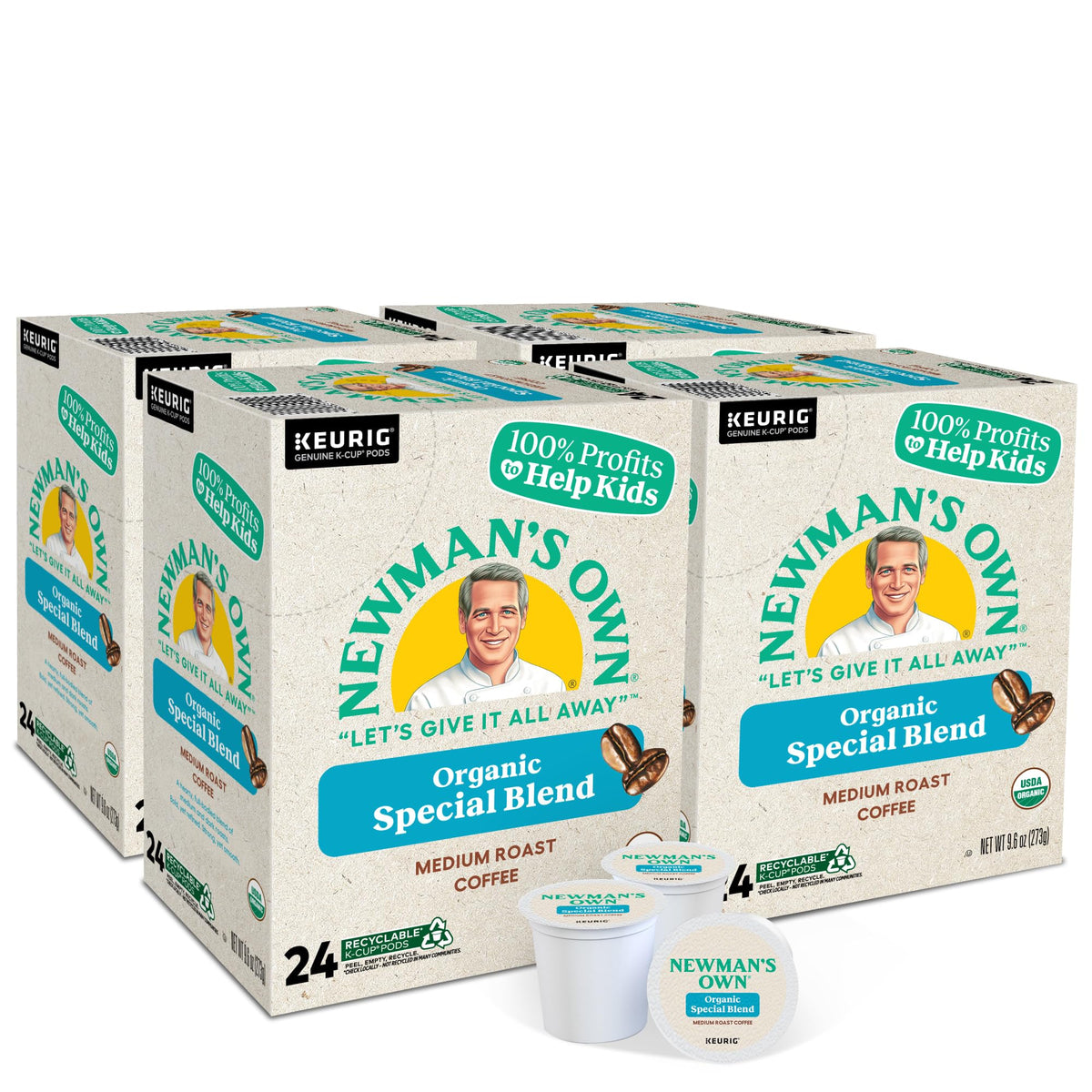 Newman's Own Organics Special Blend box front with organic and certification logos
