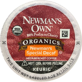 Newman's Own Organic Special Blend Decaf K-Cup pods pack for easy caffeine-free mornings.