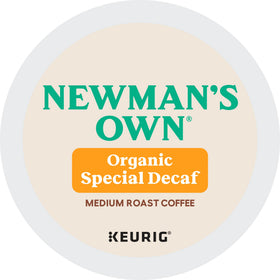 Newman's Own Organics Special Blend Decaf K-Cup pod brewing with Keurig for easy single-serve coffee.