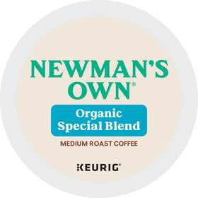 Newman's Own Organics Special Blend K-Cups close-up reveals rich aroma for quick morning coffee