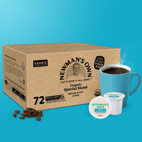 Newman's Own Organic Special Blend packaging label shows organic and kosher certifications