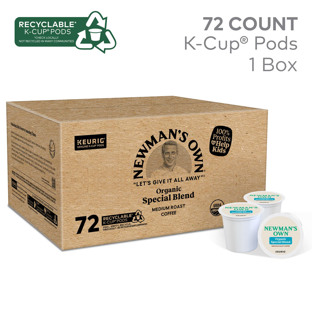 Newman's Own Organic Special Blend Keurig pods packaging for eco-friendly mornings