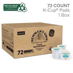 Newman's Own Organic Special Blend Keurig pods packaging for eco-friendly mornings