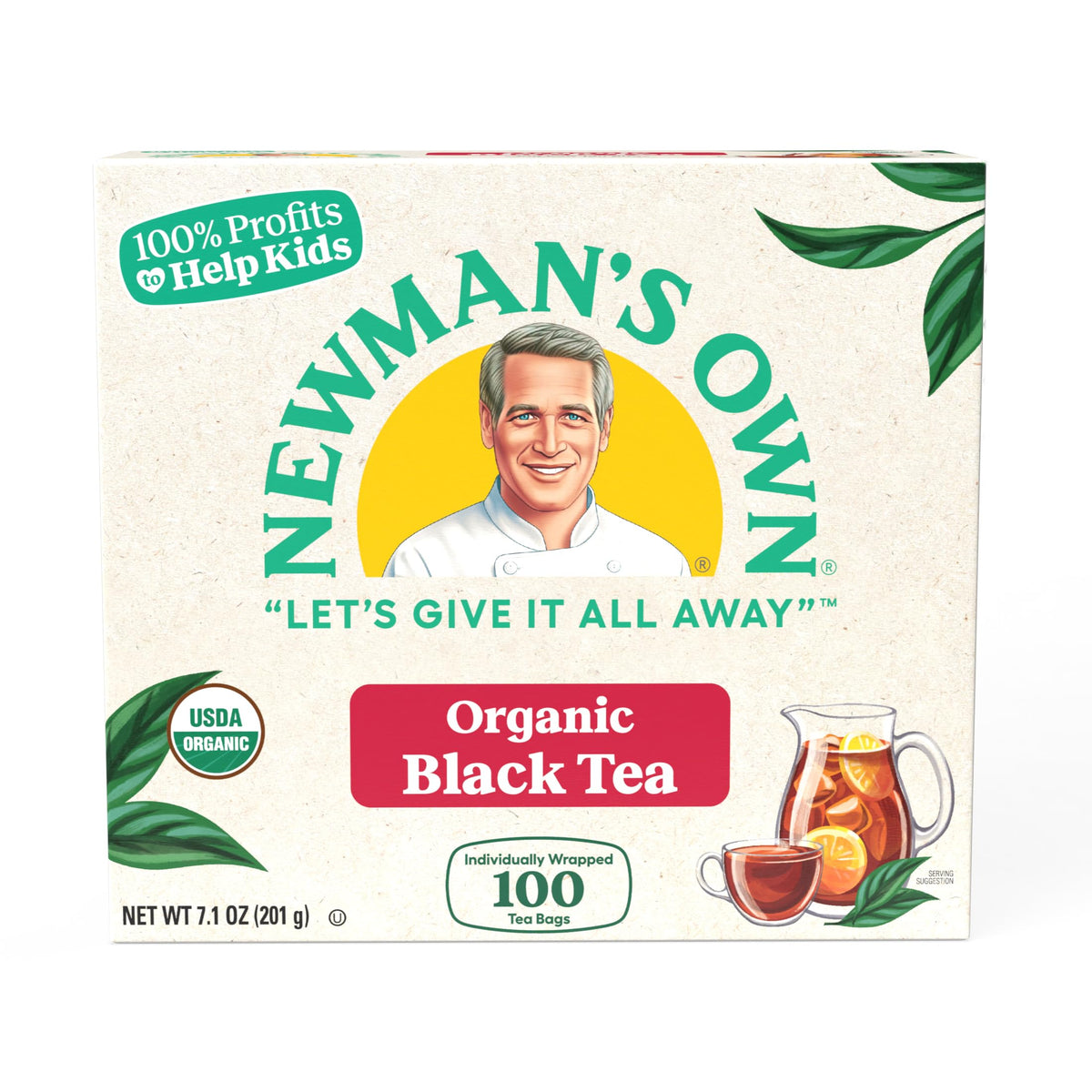 Newman's Own Organic Black Tea foil-wrapped tea bags preserve aroma