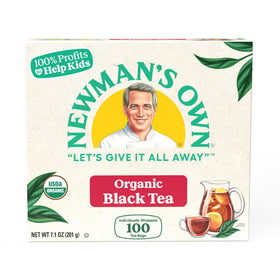 Newman's Own Organic Black Tea foil-wrapped tea bags preserve aroma