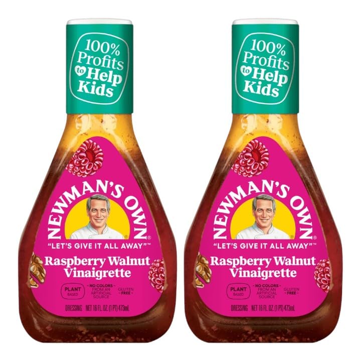 Newman's Own Raspberry Dressing drizzle over greens adds bright flavor