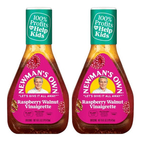 Newman's Own Raspberry Dressing drizzle over greens adds bright flavor