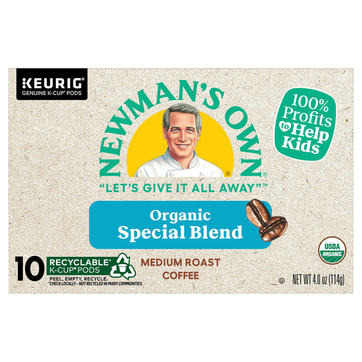 Newman's Own Special Blend Extra Bold Coffee 4-ounce bag showing rich aroma ideal for energizing mornings