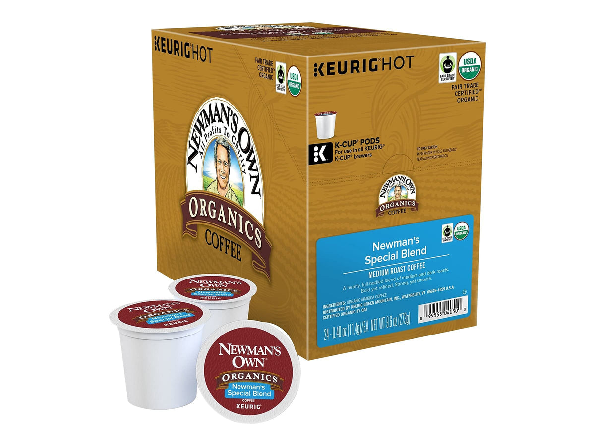 Newman's Own Special Blend K-Cups packaging sealed for freshness and aroma.