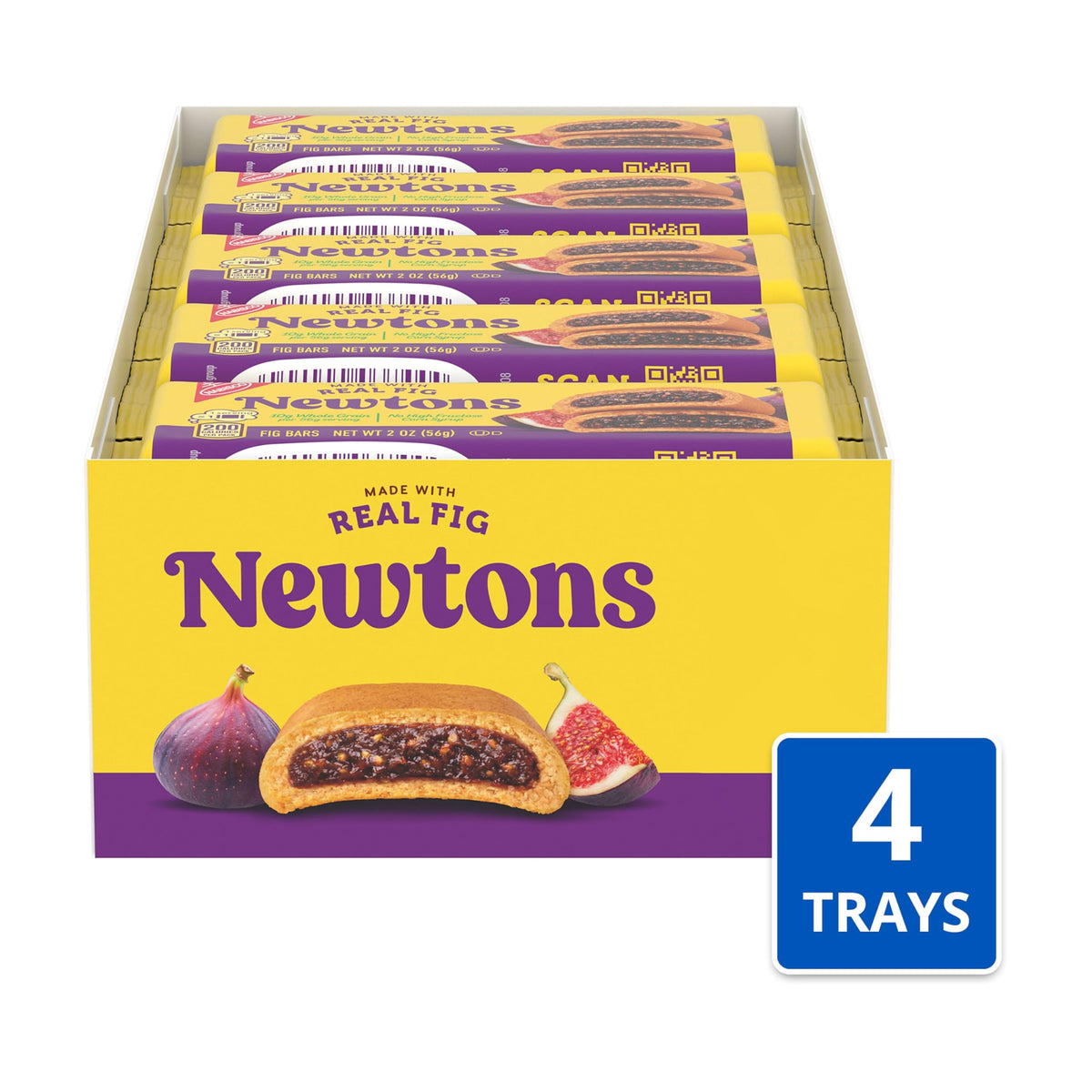 Two cookies per pack close-up from Newtons Fig Bars.