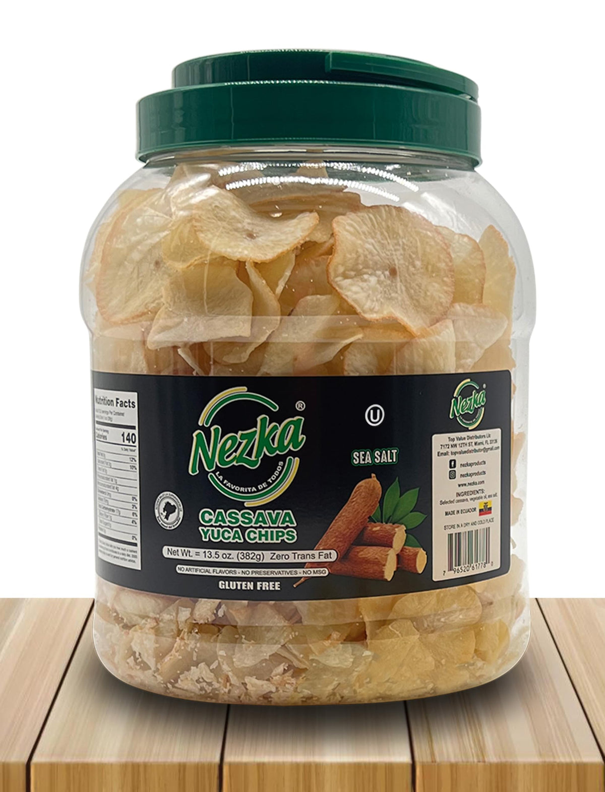 Nezka Cassava Chips kitchen scene suggests simple, guilt-free snacking at home
