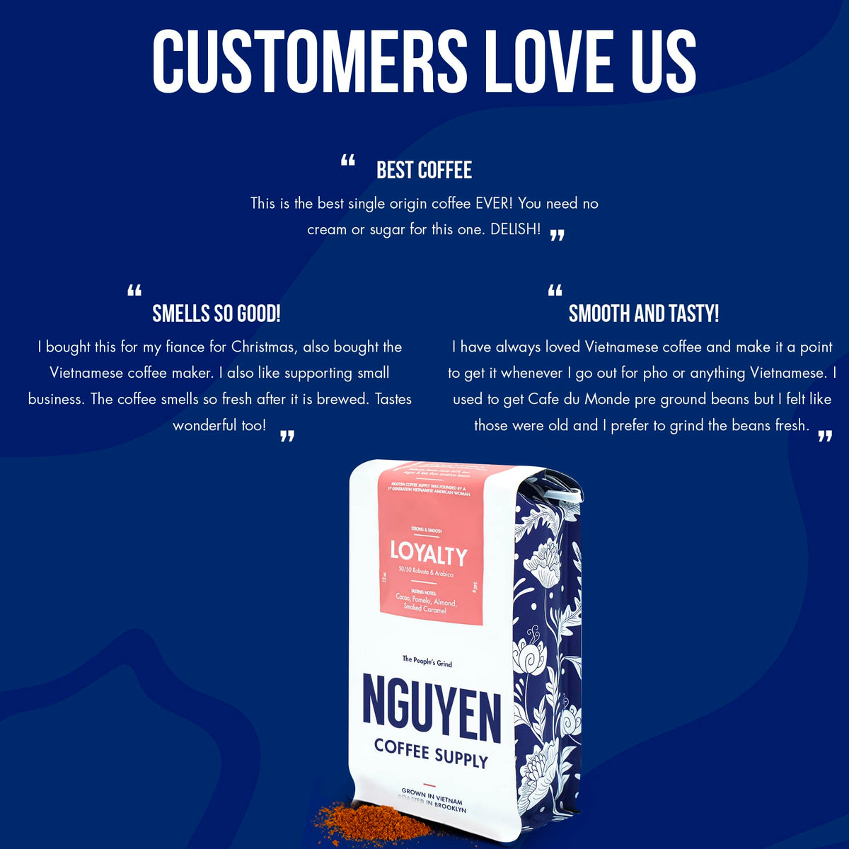Nguyen Coffee Supply 12 oz bag ideal for everyday home brewing.