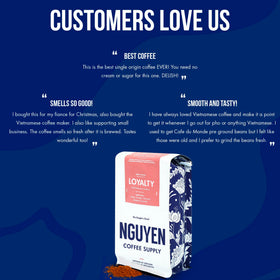 Nguyen Coffee Supply 12 oz bag ideal for everyday home brewing.