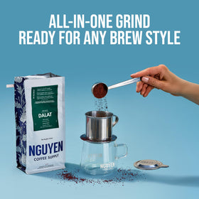 Nguyen Dalat Arabica ground coffee ready for any brewing method
