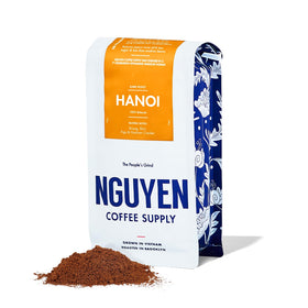 Nguyen Coffee Supply Hanoi Robusta bag front showing bold, premium Vietnamese beans.