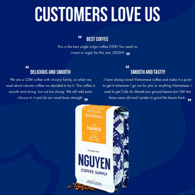 Nguyen Coffee Supply Hanoi Robusta brew suited for bold, milk-based or black coffee.
