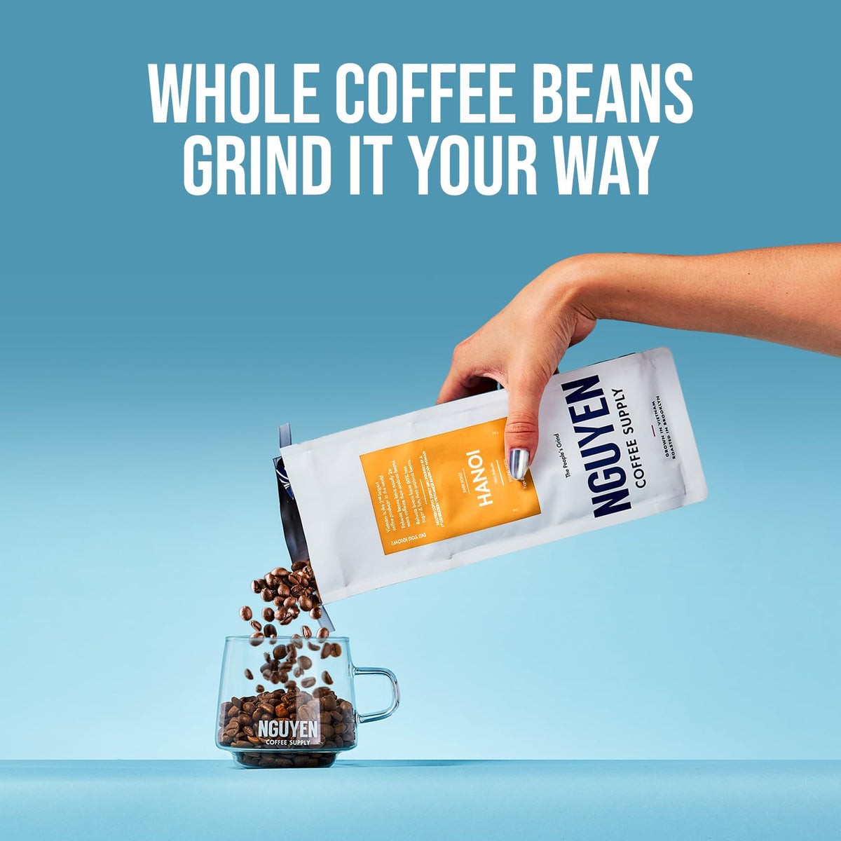 Nguyen Coffee Supply Hanoi Robusta roasted in Brooklyn label, no additives.