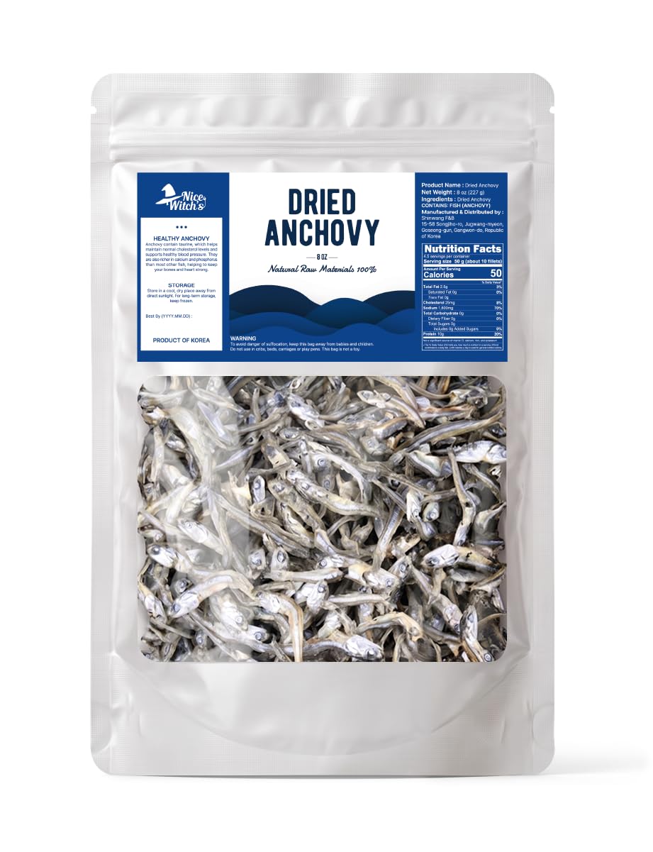 NICE WITCH'S Korean Dried Anchovy 8oz pack for soups and broths