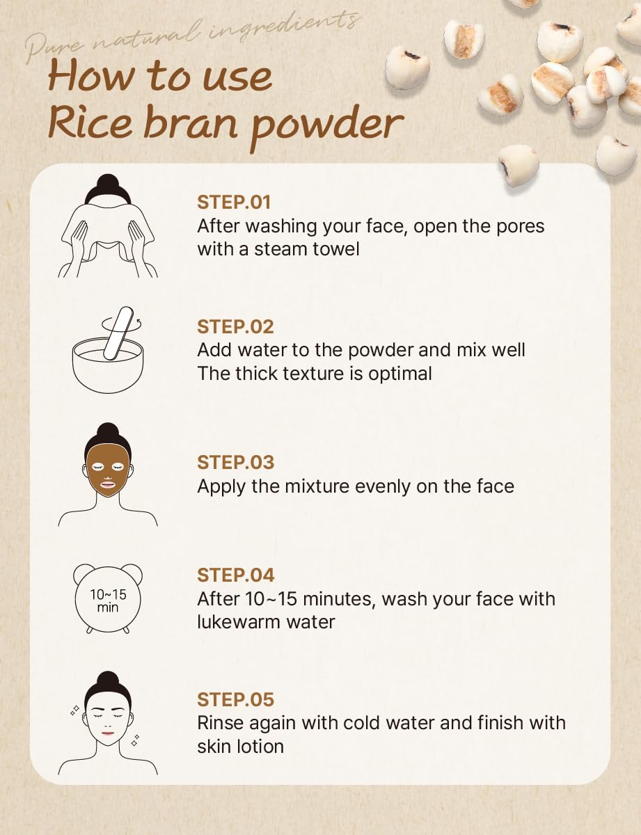 NICE WITCH'S Korean Raw Job's Tears Powder loose texture in a bowl.