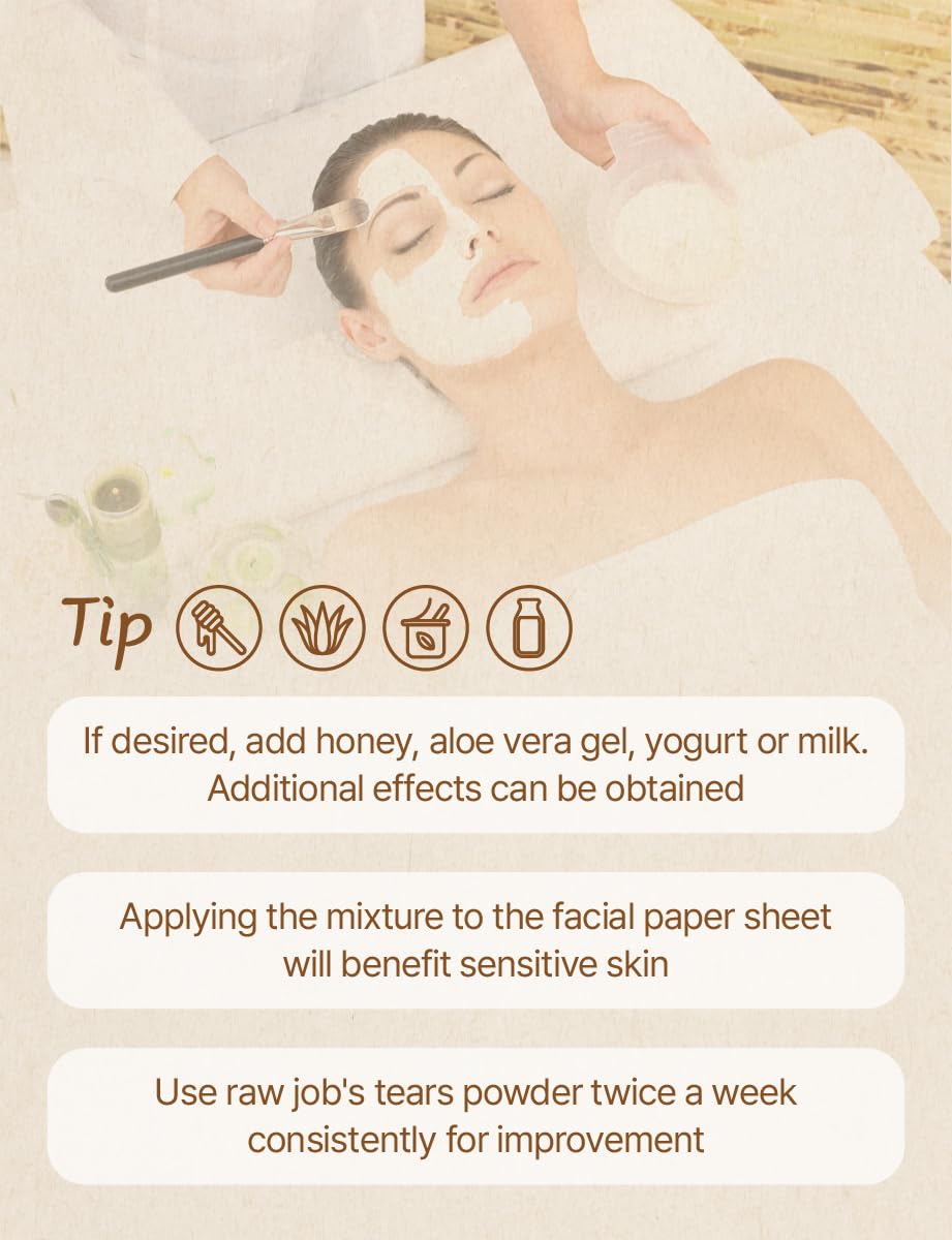 NICE WITCH'S Korean Raw Job's Tears Powder as an at-home face pack.