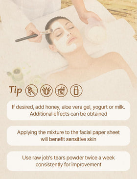 NICE WITCH'S Korean Raw Job's Tears Powder as an at-home face pack.