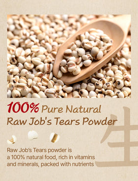 NICE WITCH'S Korean Raw Job's Tears Powder scoop for easy baking measurements.