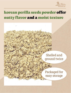NICE WITCH'S perilla powder beverage mixer suggesting flavorful drinks