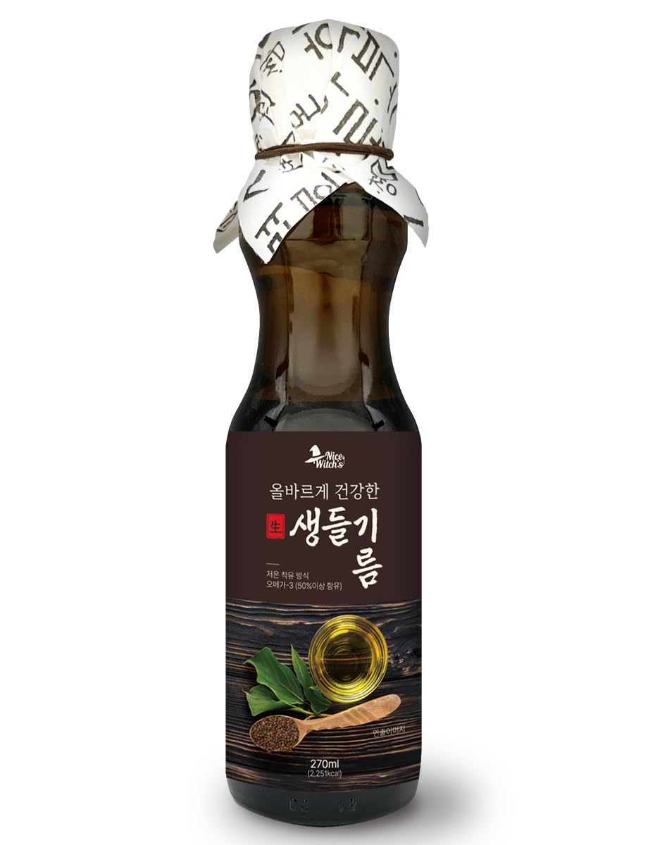 Nice Witch's Raw Perilla Oil bottle with premium cold-pressed seeds.