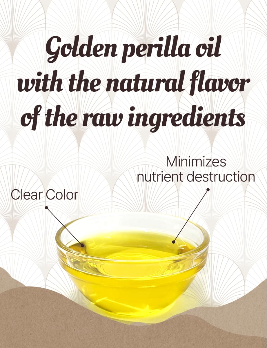 Nice Witch's Raw Perilla Oil bottle on a clean kitchen counter.