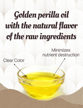 Nice Witch's Raw Perilla Oil bottle on a clean kitchen counter.