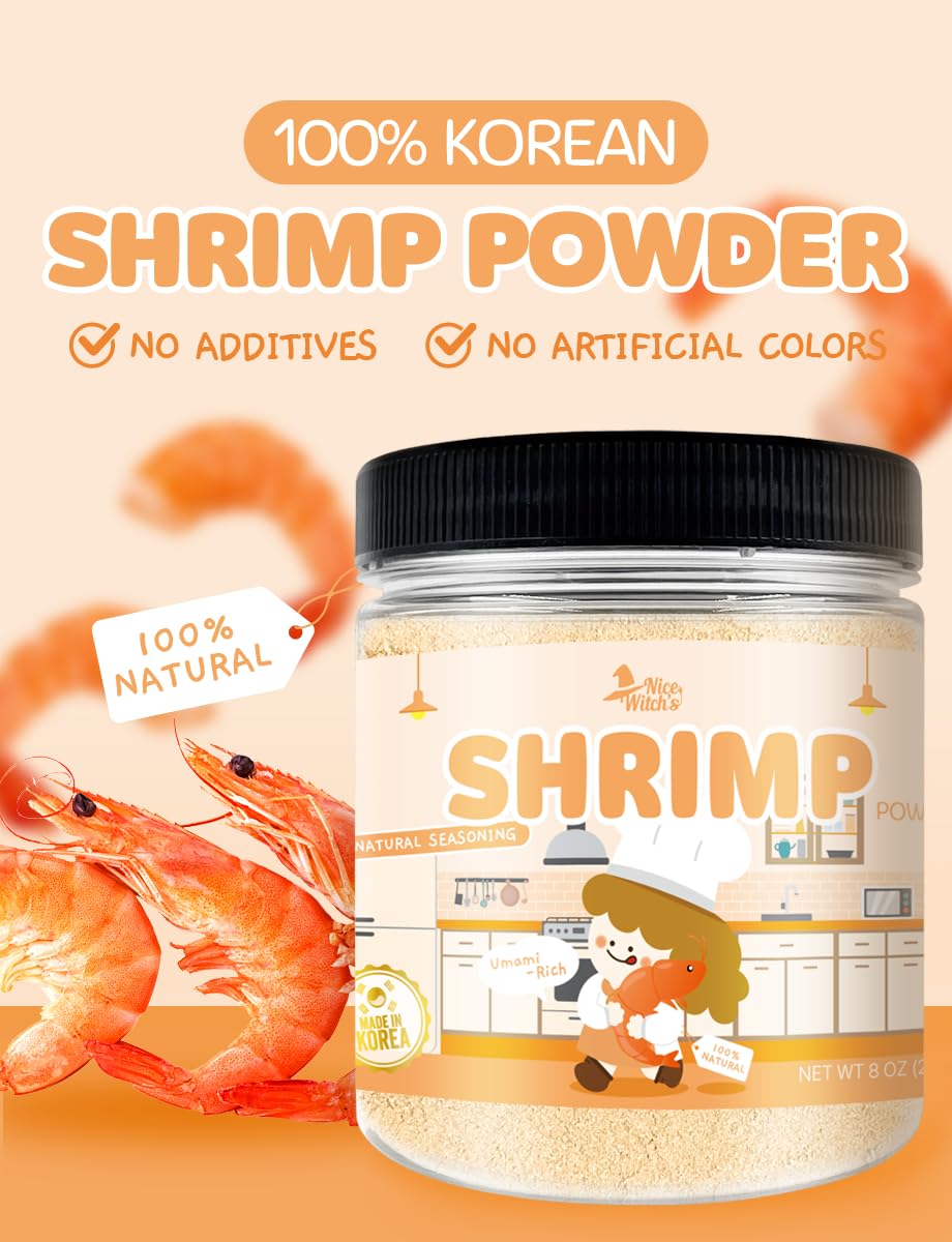 NICE WITCH'S Shrimp Powder being poured adds instant depth to noodles.