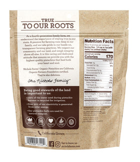 Nichols Farms organic pistachios from California, sustainably grown and non-GMO.