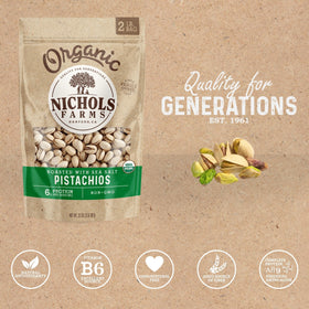 Nichols Farms no-shell pistachios ready to eat straight from the bag