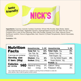 N!CK'S 18-bar pack of coconut milk chocolate bars, shareable.