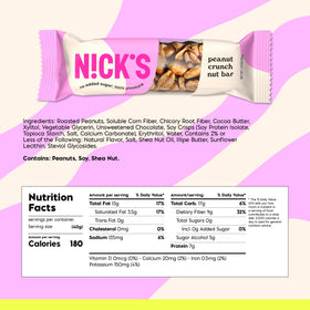 N!CK'S low-calorie snack bar with 180 calories per bar.