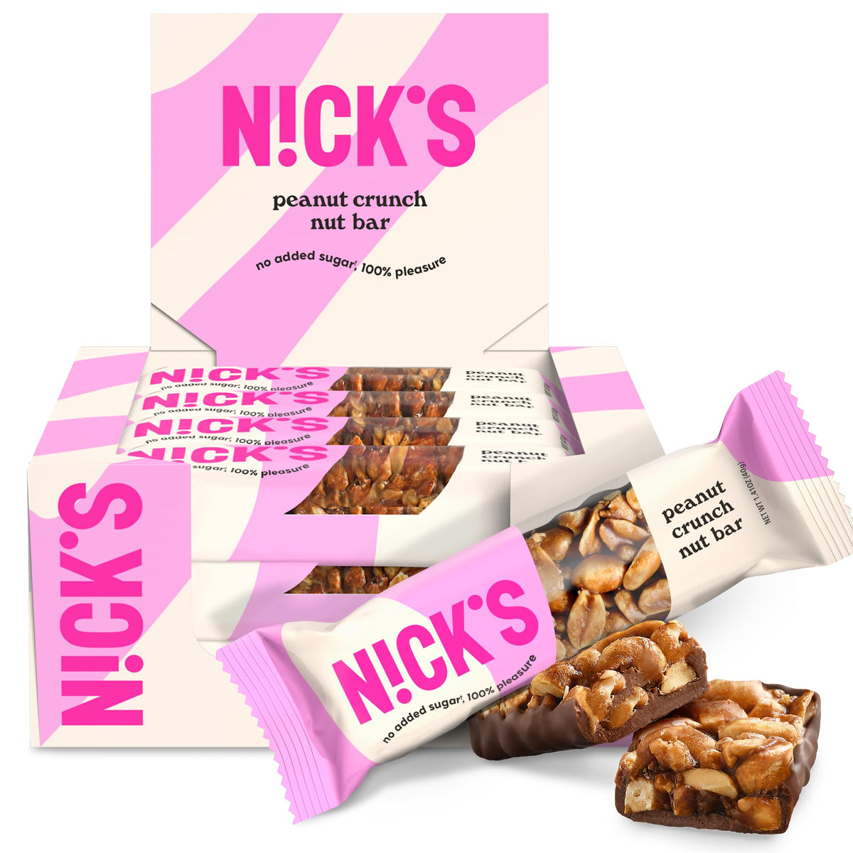 N!CK'S Peanut Chocolate Snack Bar pack of 12 for on-the-go energy.
