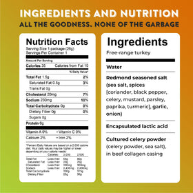 Nick's Sticks turkey stick with no antibiotics or hormones for a clean snack.