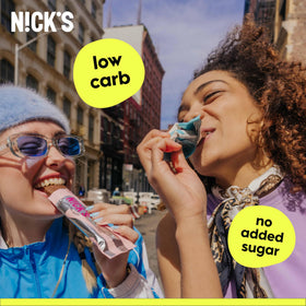 NICKS variety pack showing peanut and fudge bar for a rich, nutty bite