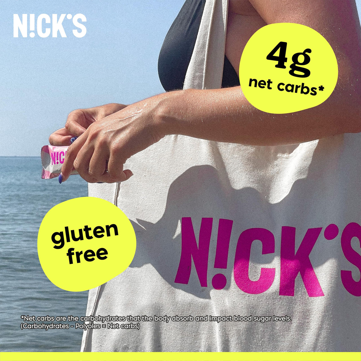 N!CK'S nougat base with roasted peanuts close-up shows creamy texture and crunch.