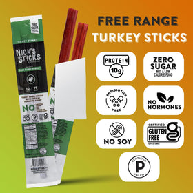 Nick's Sticks 10g protein and 75 calories per 1.7 oz twin package