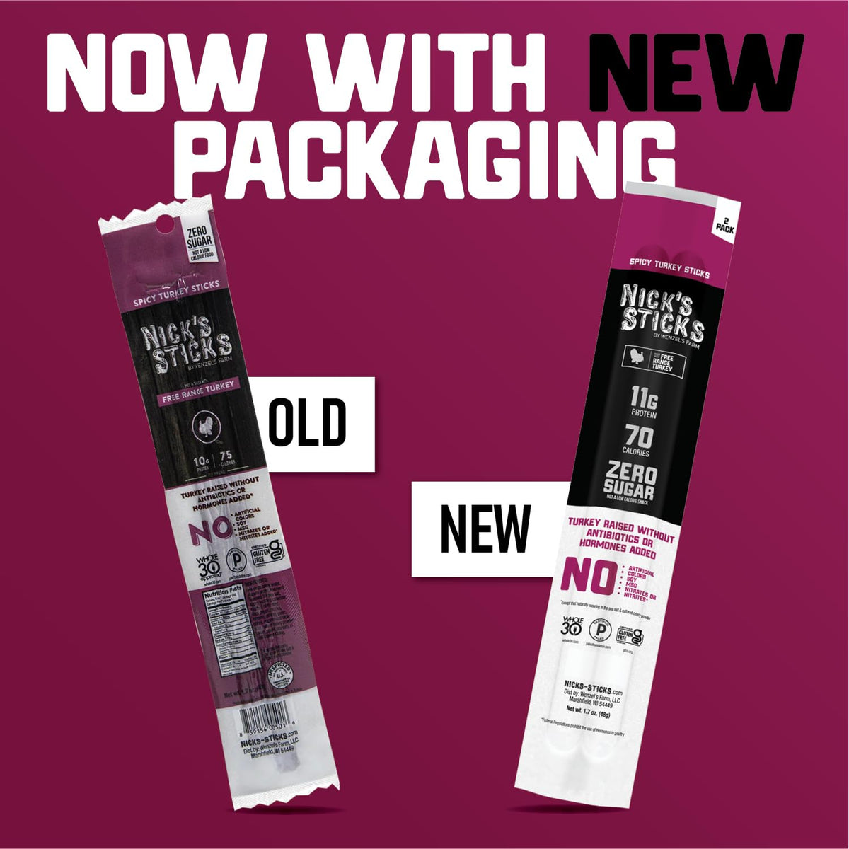 Nick's Sticks free-range turkey slices highlight quality.