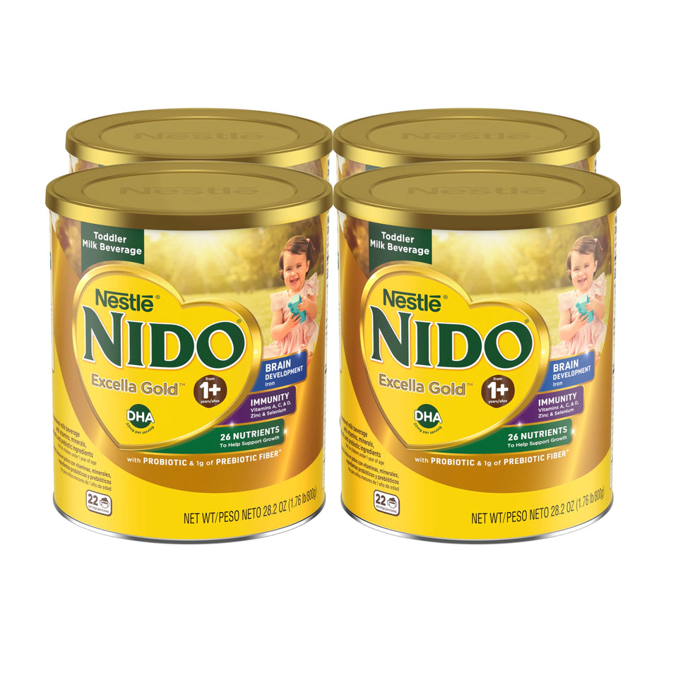 Nido Excella Gold 4-pack display showing convenient family nutrition option