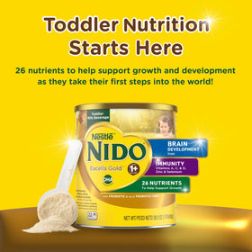 Nido Excella Gold 800g tin front highlights premium milk powder for growth support