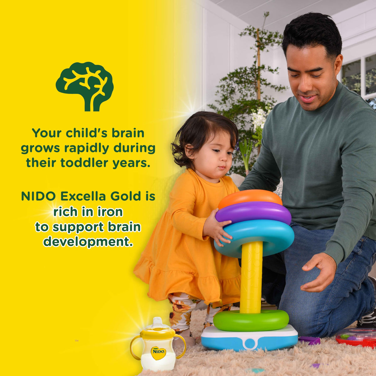 Nido Excella Gold DHA and immune-support nutrients graphic