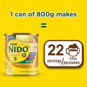 Nido Excella Gold ingredients graphic highlighting DHA and essential vitamins