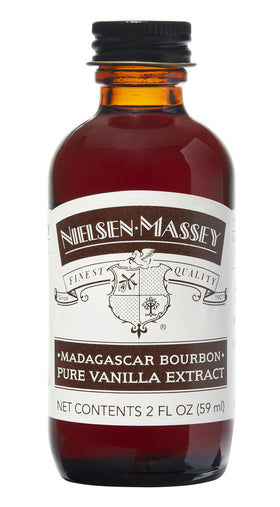 Nielsen-Massey Madagascar Bourbon vanilla bottle top view, perfect for baking and flavor enhancement.