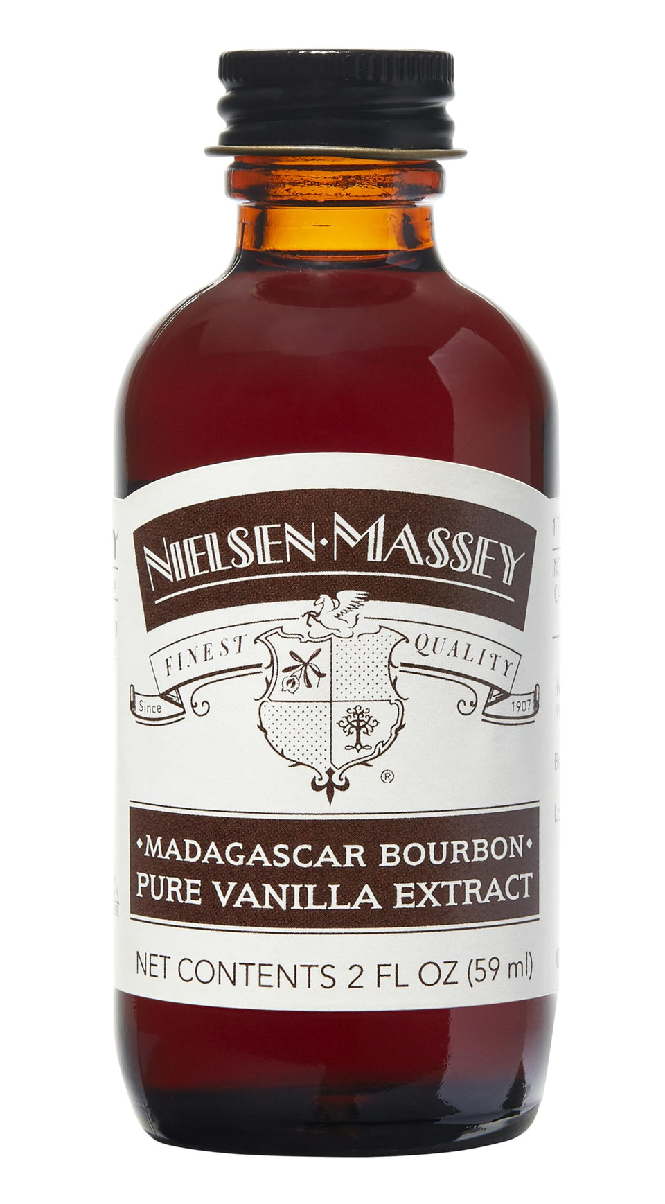 Nielsen-Massey Madagascar Bourbon vanilla bottle top view, perfect for baking and flavor enhancement.