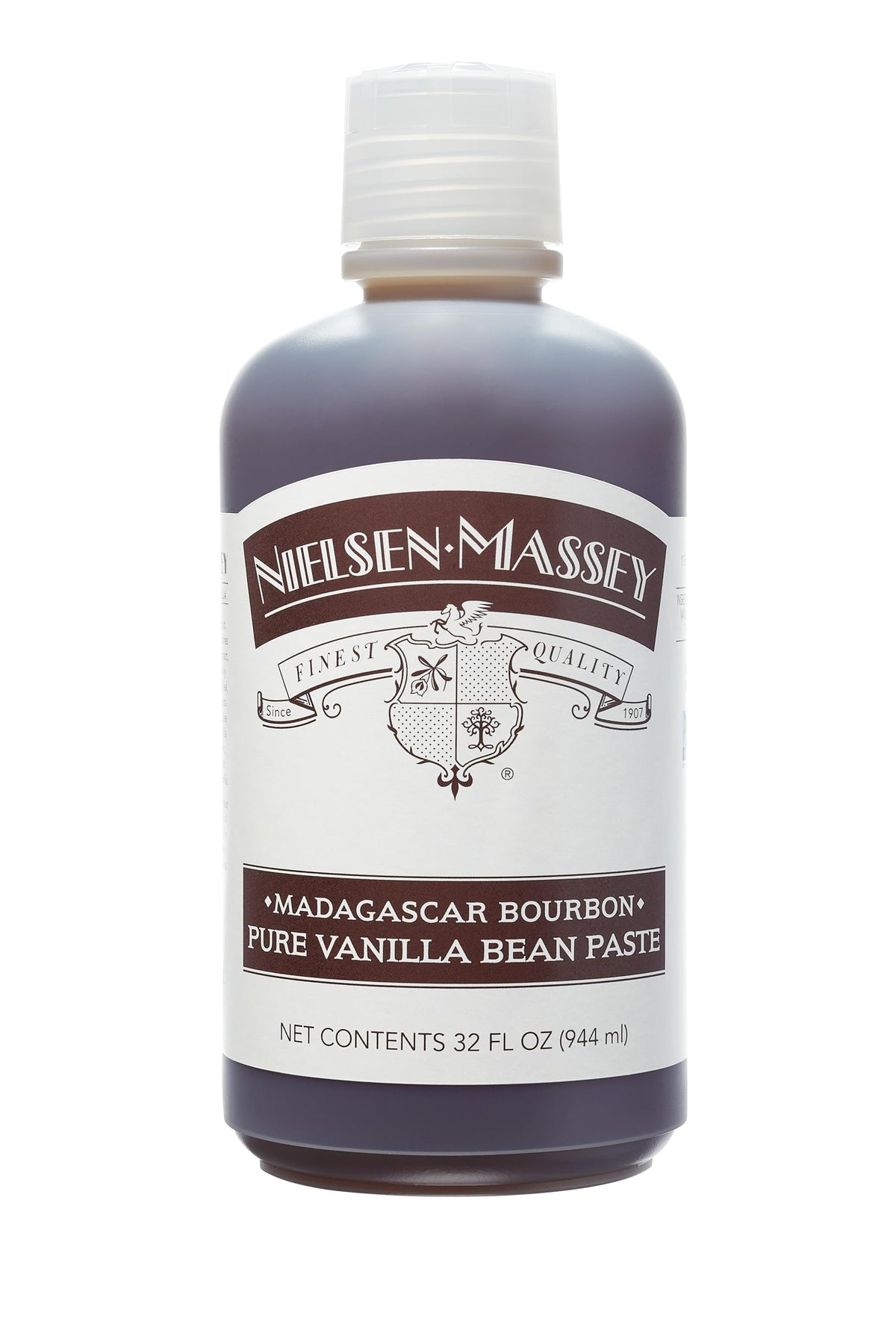Nielsen-Massey Madagascar Bourbon Vanilla Paste bottle on counter for rich baking flavor
