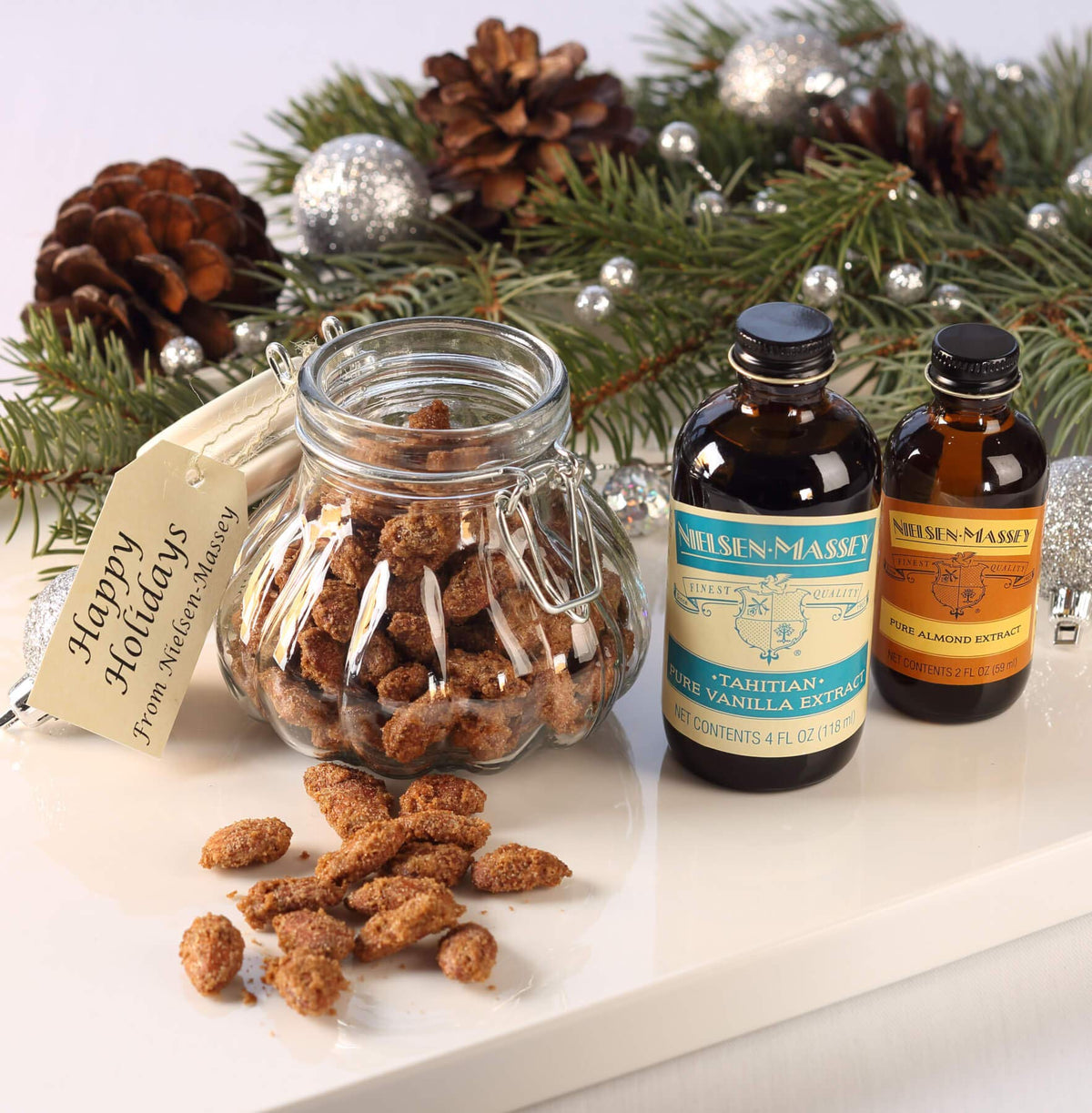 Nielsen-Massey almond extract ingredients chart emphasizes allergen-free and kosher qualities