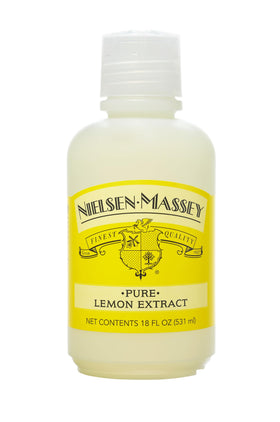 Nielsen-Massey Pure Lemon Extract bottle close-up for bright baking flavor